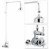 Nuie Traditional Twin Exposed Shower Valve & Rigid Riser Kit W 4" Apron Fixed Shower -Nuie Sales Store AG302 JTY027 nw p