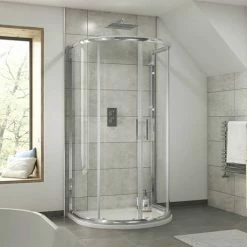 Nuie Pacific D-Shape Shower Enclosure Inc. Shower Tray + Waste -Nuie Sales Store AQUD100 E329 D6 460