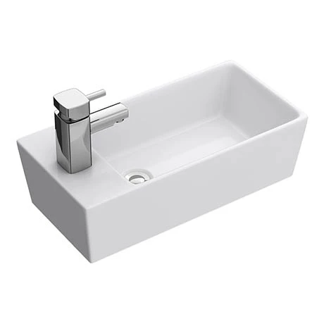 Nuie Compact Rectangular Counter Top Ceramic Basin - BAS002 3 Nuie Compact Rectangular Counter Top Ceramic Basin - BAS002