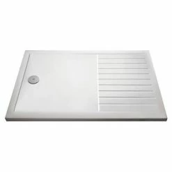 Nuie Rectangular 40mm ABS Capped Acrylic Walk-In Shower Tray With Drying Area -Nuie Sales Store BFS d4 460
