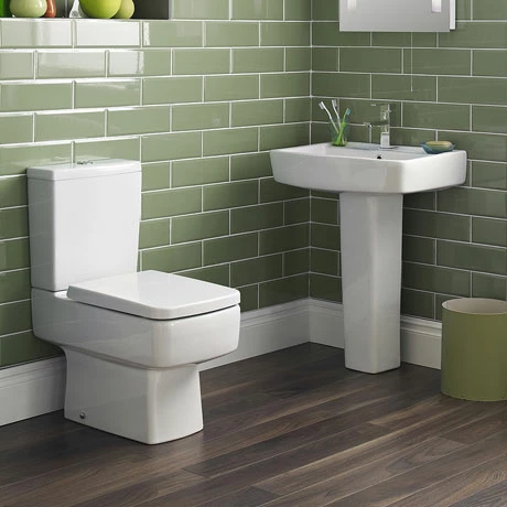 Nuie Bliss 4 Piece Bathroom Suite - CC Toilet & 1TH Basin With Pedestal - 2 X Basin Size And Seat Options 3 Nuie Bliss 4 Piece Bathroom Suite - CC Toilet & 1TH Basin With Pedestal - 2 X Basin Size And Seat Options