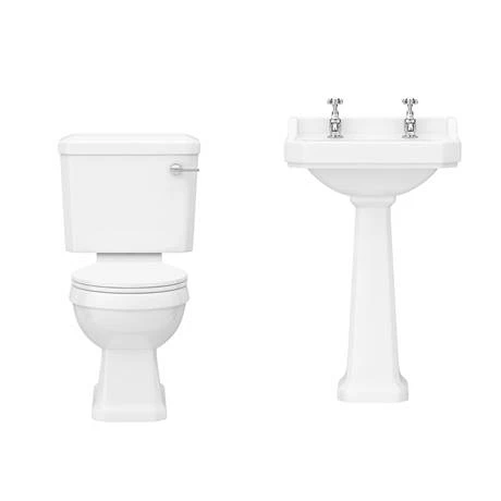 Nuie Carlton 4-Piece Traditional 2TH Bathroom Suite - 560mm Basin Nuie Carlton 4-Piece Traditional 2TH Bathroom Suite - 560mm Basin -Nuie Sales Store CAR04 n d3 460