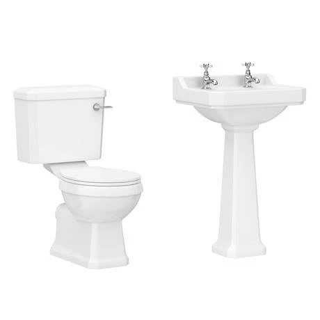 Nuie Carlton 4-Piece Traditional 2TH Bathroom Suite - 560mm Basin Nuie Carlton 4-Piece Traditional 2TH Bathroom Suite - 560mm Basin -Nuie Sales Store CAR04 n d5 460