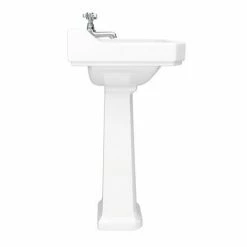 Nuie Carlton 1 Tap Hole Traditional Basin + Pedestal (Various Size Options) -Nuie Sales Store CARL1THBAS D2 460
