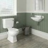 Nuie Carlton Traditional Cloakroom Suite - Close Couple Toilet & Wall Hung Basin -Nuie Sales Store CCTCS n p