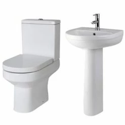 Nuie Harmony 4 Piece Bathroom Suite - CC Toilet & 1TH Basin With Pedestal 5 Nuie Harmony 4 Piece Bathroom Suite - CC Toilet & 1TH Basin With Pedestal -Nuie Sales Store CNM001 d1 375