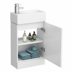 Nuie Cubix Gloss White Vanity Unit With Concealed Cistern, D-Shaped BTW Pan & Soft Close Seat 12 Nuie Cubix Gloss White Vanity Unit With Concealed Cistern, D-Shaped BTW Pan & Soft Close Seat -Nuie Sales Store CXCCDBTWP d5 460