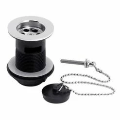 Nuie Contract Basin Waste With Poly Plug & Ball Chain - Chrome - E308