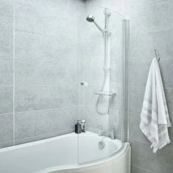 Nuie Curved Screen With Knob For P-Shaped Baths NCS3