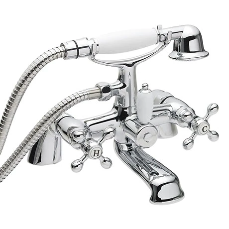 Nuie Viscount Bath Shower Mixer With Small Handset - Chrome 3 Nuie Viscount Bath Shower Mixer With Small Handset - Chrome