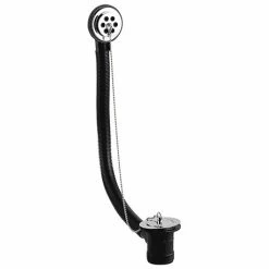Nuie Bath Waste & Overflow With Brass Plug & Ball Chain - Chrome - E396