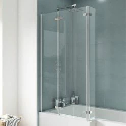 Nuie Ella 1400 Square Hinged Bath Screen - ERSBS0