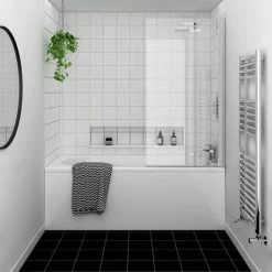 Nuie Square Hinged With Fixed Panel Screen Barmby Shower Bath -Nuie Sales Store ERSS1BARMBY d4 460
