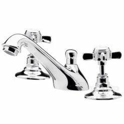 Nuie Traditional Beaumont 3 Tap Hole Deck Basin Mixer - Chrome - I307X