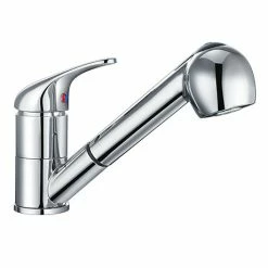 Nuie Eon Mono Kitchen Tap With Pull Out Rinser - Chrome - KA307