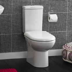Nuie Knedlington Short Projection Cloakroom Toilet With Seat -Nuie Sales Store Knedlington Ceramic Close Coupled Standard Toilet with Soft Close Seat detail1 460
