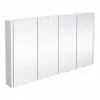 Nuie 1200 Gloss White Minimalist 4-Door Mirror Cabinet -Nuie Sales Store LUXMW1200 nprod
