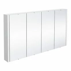 Nuie Sales Store 9 Nuie 1200 Gloss White Minimalist 4-Door Mirror Cabinet