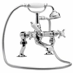 Nuie Luxury Beaumont 3/4 Inch Cranked Bath Shower Mixer - Chrome - I303X