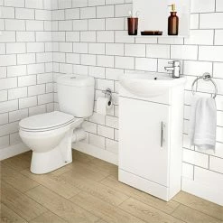 Nuie Melbourne Close Coupled Toilet Incl. 420 Cabinet + Basin Set