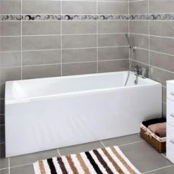 Nuie Linton Square 1700 X 700 Single Ended Acrylic Bath With Waste + Front Panel