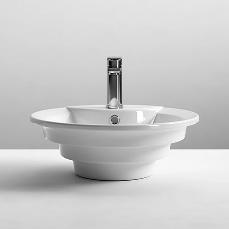 Nuie Round Tiered 460mm Ceramic Counter Top Basin - NBV006 3 Nuie Round Tiered 460mm Ceramic Counter Top Basin - NBV006