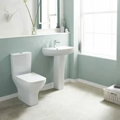 Nuie Ava 545mm 1TH Basin & Pedestal - NCG400 -Nuie Sales Store NCG450 D1N 460