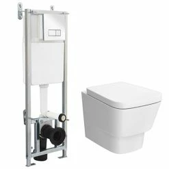 Nuie Sales Store 13 Nuie Cambria Wall Hung Toilet With Dual Flush Concealed Cistern + Wall Hung Frame