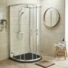 Nuie Pacific D-Shape Shower Enclosure + Slate Grey Shower Tray -Nuie Sales Store PACDGRE P