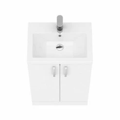 Nuie Pallas 500 Modern Gloss White Floor Standing Vanity Unit -Nuie Sales Store PAL006E d6 460