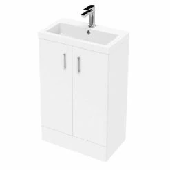 Nuie Pallas 500 Modern Gloss White Floor Standing Vanity Unit -Nuie Sales Store PAL006E D2 460