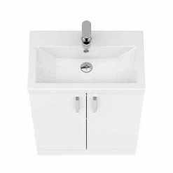 Nuie Pallas 600 Modern Gloss White Floor Standing Vanity Unit -Nuie Sales Store PAL027E nw d5 460