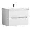 Nuie Elbe Satin White 800mm Wall Hung 2-Drawer Vanity Unit - PAR104A 2 Nuie Elbe Satin White 800mm Wall Hung 2-Drawer Vanity Unit - PAR104A -Nuie Sales Store PAR104A P