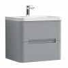 Nuie Elbe Satin Grey 600mm Wall Hung 2-Drawer Vanity Unit - PAR202A -Nuie Sales Store PAR202A P