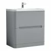 Nuie Elbe Satin Grey 800mm Floor Standing 2-Drawer Vanity Unit - PAR203A -Nuie Sales Store PAR203A P