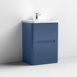 Nuie Elbe Satin Blue 600mm Floor Standing 2-Drawer Vanity Unit - PAR301A 4 Nuie Elbe Satin Blue 600mm Floor Standing 2-Drawer Vanity Unit - PAR301A -Nuie Sales Store PAR301A D2 460