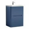 Nuie Elbe Satin Blue 600mm Floor Standing 2-Drawer Vanity Unit - PAR301A -Nuie Sales Store PAR301A P