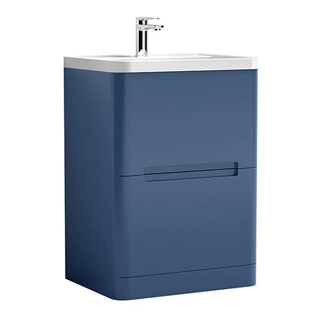 Nuie Elbe Satin Blue 600mm Floor Standing 2-Drawer Vanity Unit - PAR301A Nuie Elbe Satin Blue 600mm Floor Standing 2-Drawer Vanity Unit - PAR301A -Nuie Sales Store PAR301A P