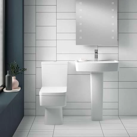 Nuie Bliss 4 Piece Bathroom Suite - CC Toilet & 1TH Basin With Pedestal - 2 X Basin Size And Seat Options 7 Nuie Bliss 4 Piece Bathroom Suite - CC Toilet & 1TH Basin With Pedestal - 2 X Basin Size And Seat Options - Image 5