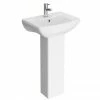 Nuie Asselby Cloakroom Basin 1TH With Pedestal (500 X 375mm) 1 Nuie Asselby Cloakroom Basin 1TH With Pedestal (500 X 375mm) -Nuie Sales Store Premier Asselby Cloakroom Basin 1TH with Pedestal p