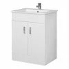 Nuie Cardinal Minimalist Gloss White Vanity Unit W600 X D400mm - VTMW600