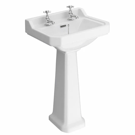Nuie Carlton Traditional Basin + Pedestal (2 Tap Hole - Various Sizes) 3 Nuie Carlton Traditional Basin + Pedestal (2 Tap Hole - Various Sizes)
