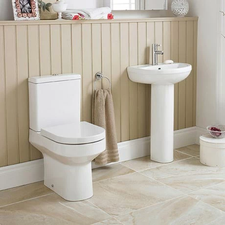 Nuie Harmony 4 Piece Bathroom Suite - CC Toilet & 1TH Basin With Pedestal 3 Nuie Harmony 4 Piece Bathroom Suite - CC Toilet & 1TH Basin With Pedestal