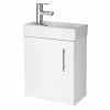 Nuie - Minimalist Compact Wall Hung Basin Unit W400 X D222mm - Gloss White - NVX182 2 Nuie - Minimalist Compact Wall Hung Basin Unit W400 X D222mm - Gloss White - NVX182 -Nuie Sales Store Premier Minimalist Compact Wall Hung Basin Cabinet W400 x D222mm Gloss White NVX182 p