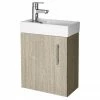 Nuie - Minimalist Compact Wall Hung Basin Unit W400 X D222mm - Light Oak - NVX882 -Nuie Sales Store Premier Minimalist Compact Wall Hung Basin Unit W400 x D222mm Light Oak NVX882 p