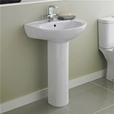 Nuie - Perth 550 Basin 1TH With Pedestal - NCS102-NCS103 3 Nuie - Perth 550 Basin 1TH With Pedestal - NCS102-NCS103 - Image 2