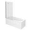 Nuie Square Hinged With Fixed Panel Screen Barmby Shower Bath -Nuie Sales Store Premier Square Hinged with Fixed Panel Screen Barmby Shower Bath n p