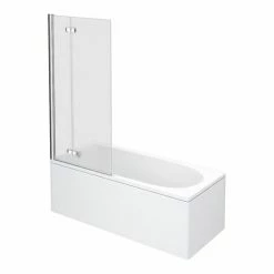 Nuie Square Hinged With Fixed Panel Screen Barmby Shower Bath