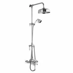 Nuie Victorian Exposed Valve Inc. Rigid Riser Kit, Diverter, 8" Shower Rose & Handset
