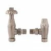 Nuie - Traditional Thermostatic Angled Radiator Valves - Satin Nickel - MTY142 -Nuie Sales Store RV009 P